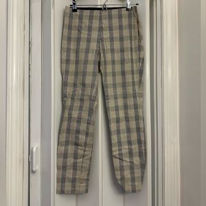 Plaid stretchy dress pants